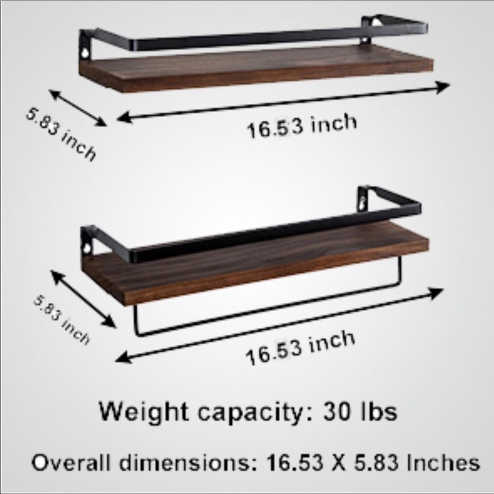 💕Farmhouse Wall Floating Shelves Solid Wood New💕 - Picture 6 of 6